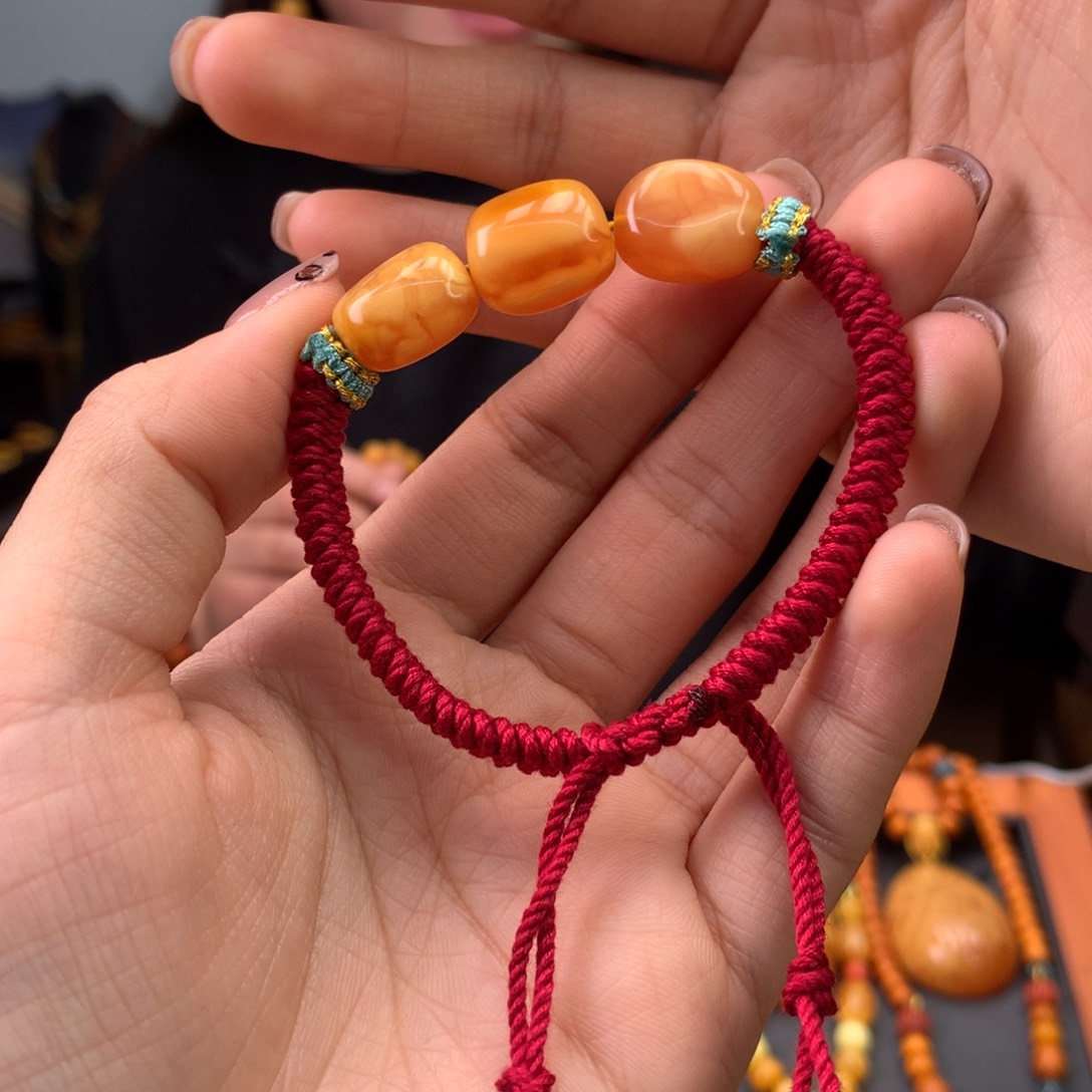 蜜蜡手绳未镶嵌天然