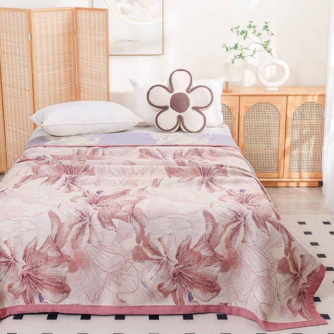 【墨香百合】珍珠水解肽养肤毯2.3米*2.5米（正负5厘米）床毯