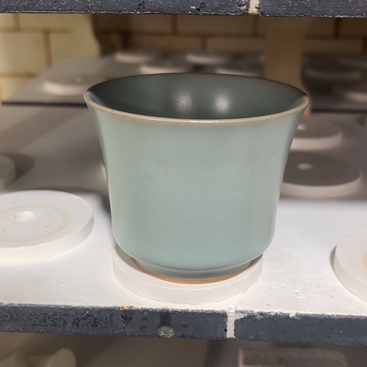 陶摆件微瑕仿古釉马蹄杯