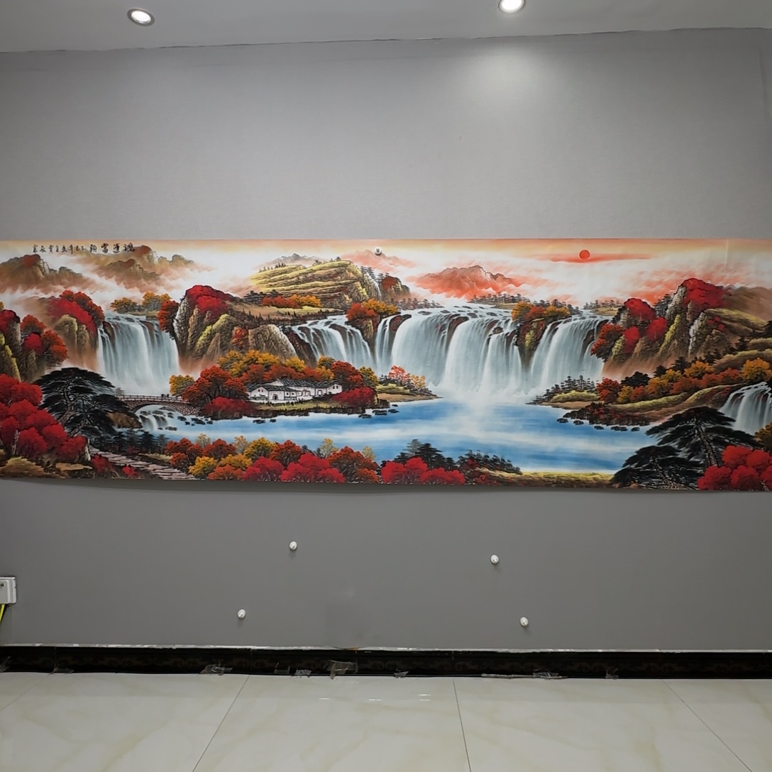 鲁***才国画精品大尺寸红山水贾敏