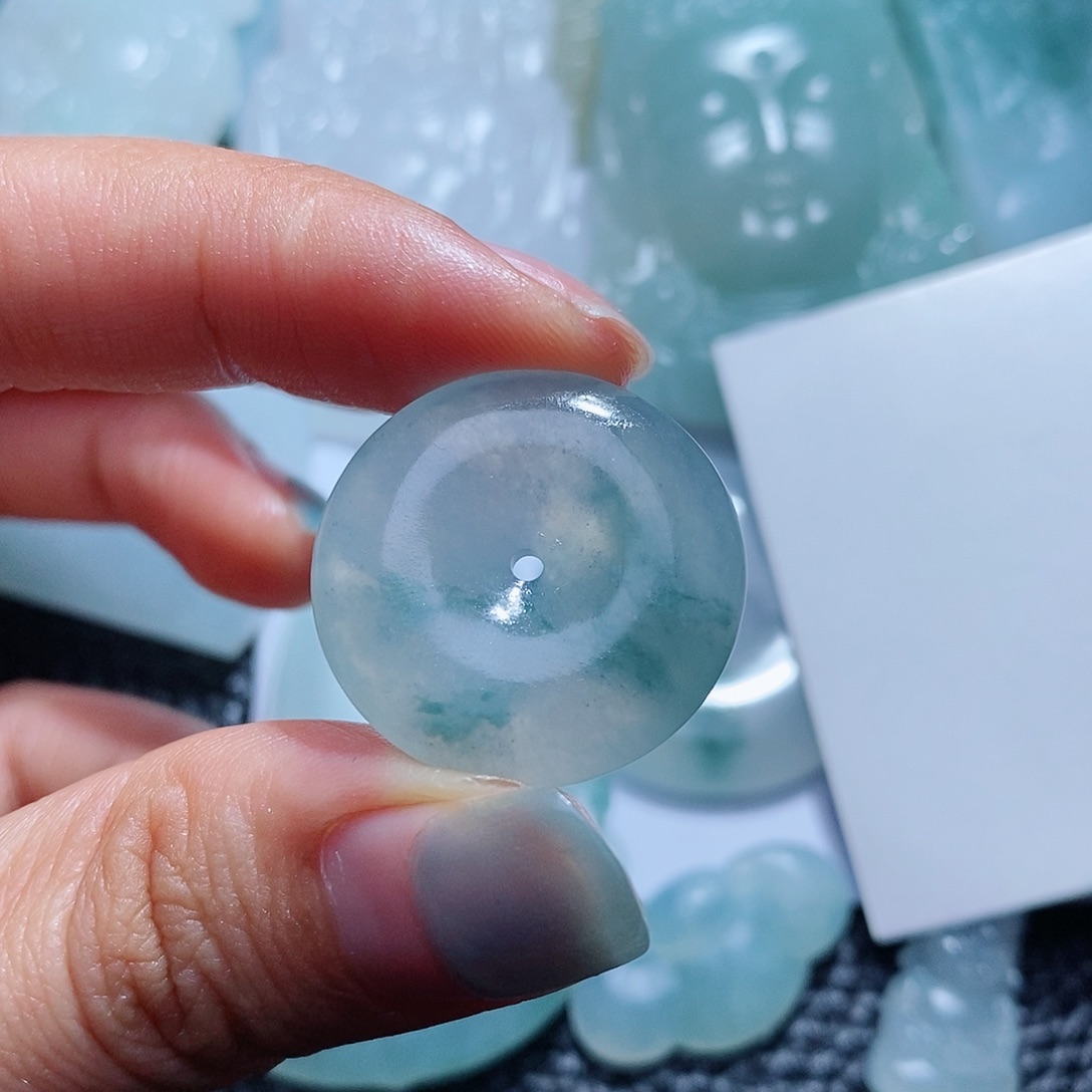 定制翡翠未镶嵌毛货付款后确认抛光