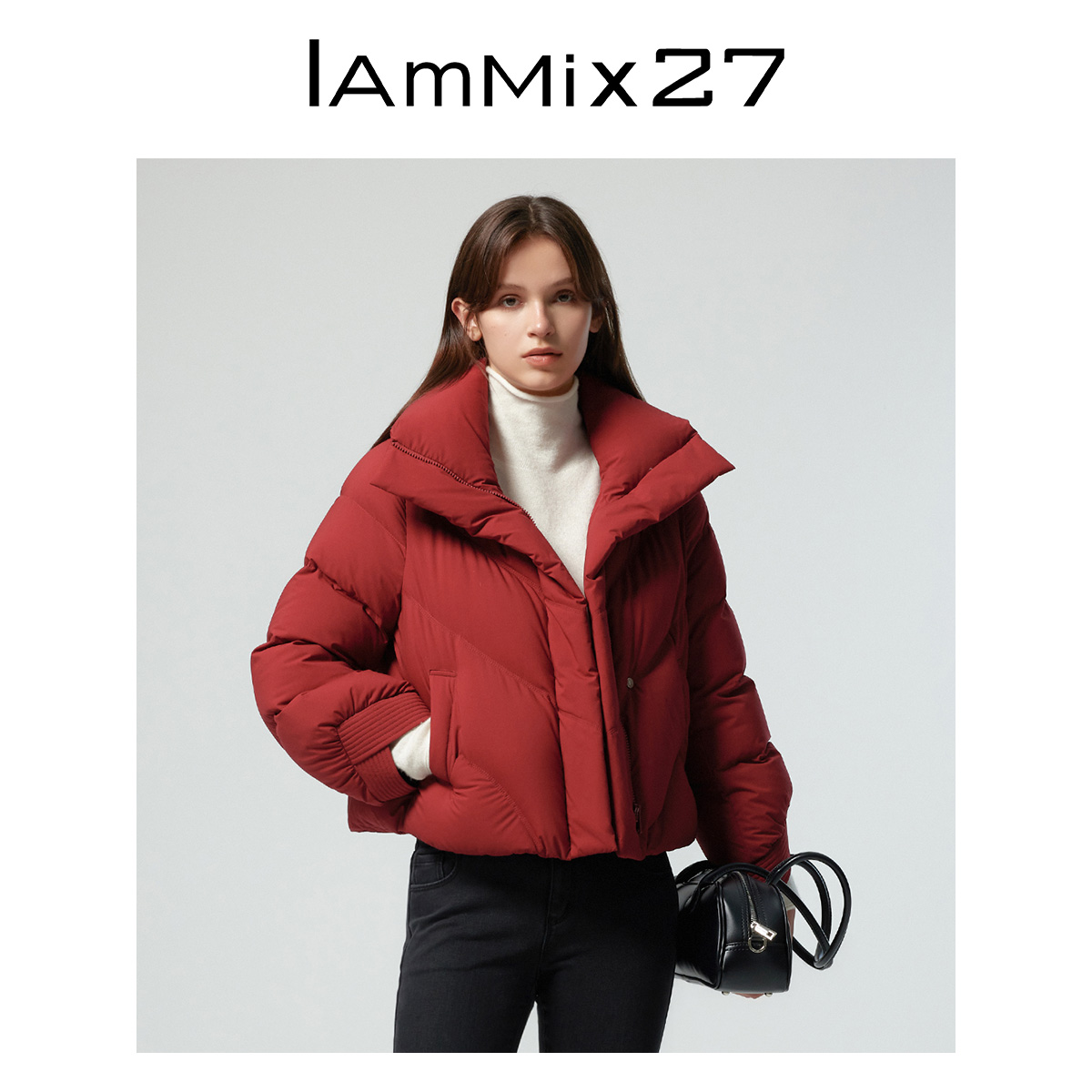 Iammix27短款休闲风运动连帽外套M4D0187