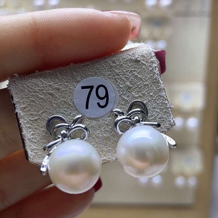 淡水珍珠耳饰银S925镶嵌