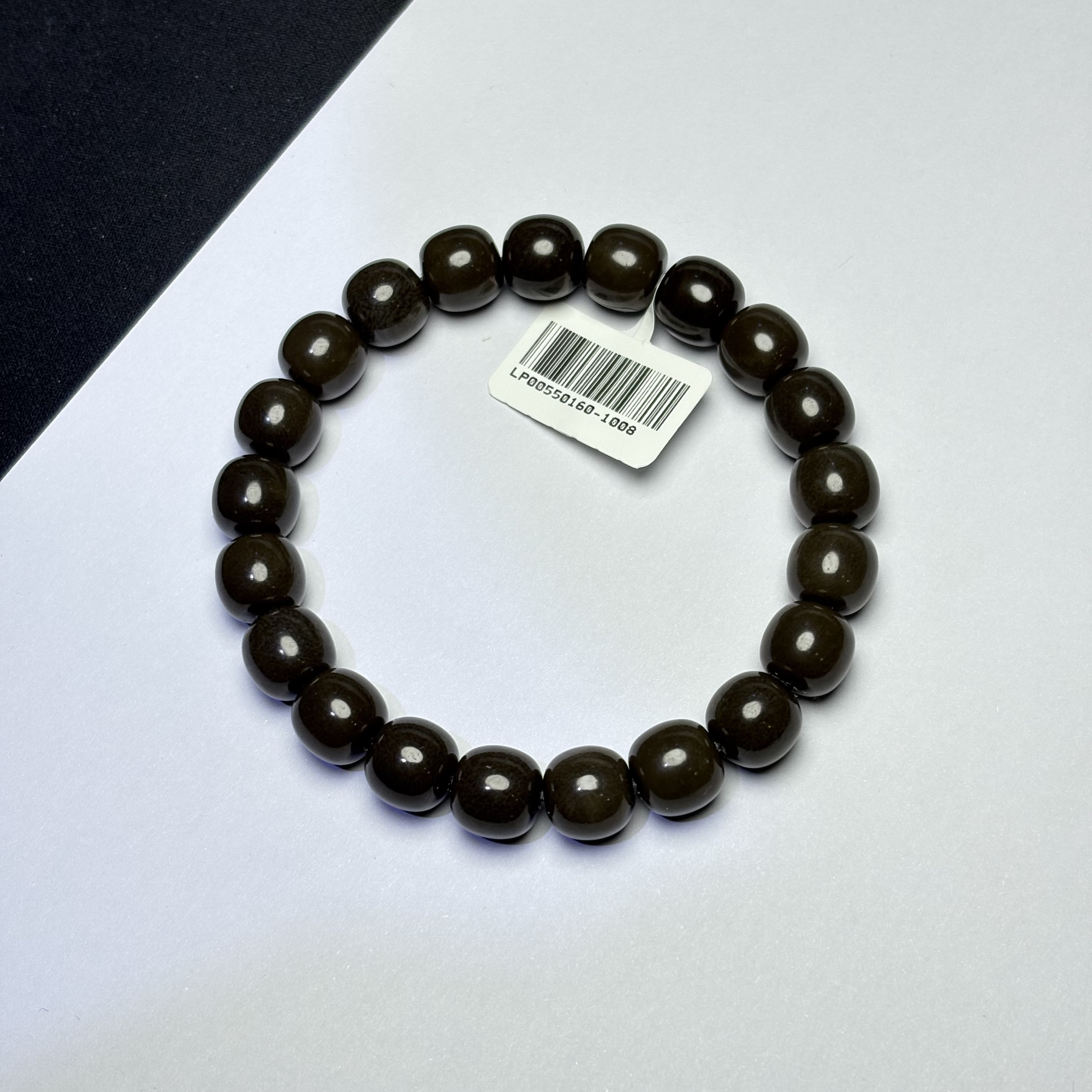 【吉玉0160-1008】新疆和田玉草花糖手串9x10mm