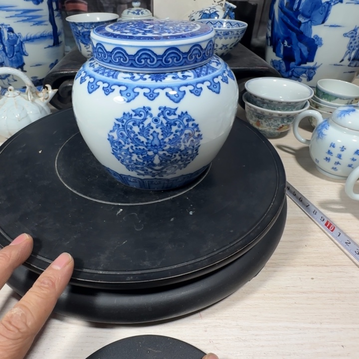 c***a摆件青花花卉小小摆件