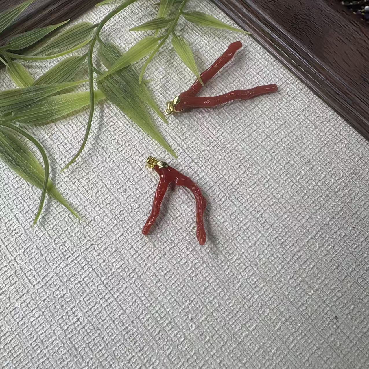 【老四珠宝】天然珊瑚树杈吊坠 多样性发其一