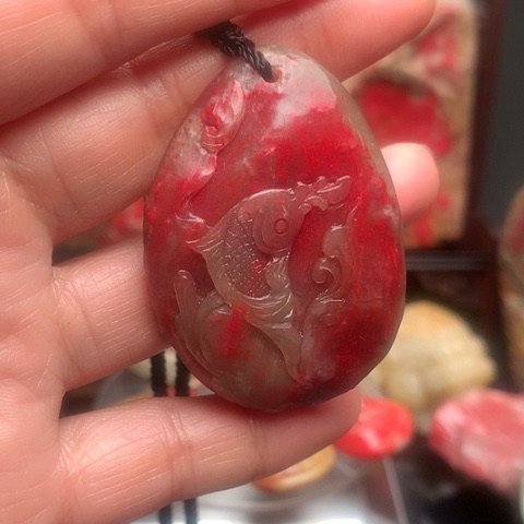 昌化石昌化鸡血石挂件
