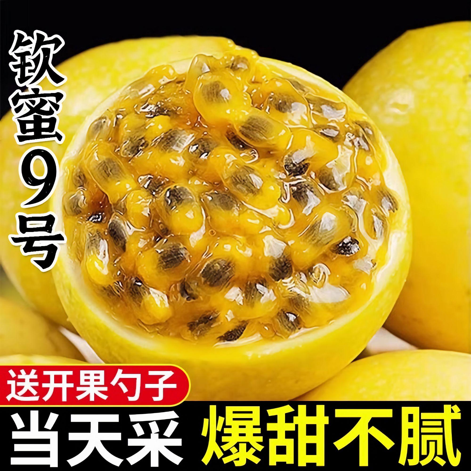 GS广西钦蜜9号黄金百香果新鲜采摘现摘现发送开果器【17枚】