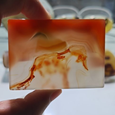 清***心玛瑙/玉髓未镶嵌吊坠(不含链)