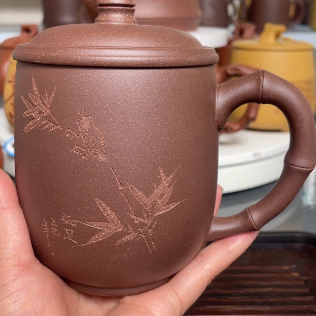 茶杯紫砂紫泥知足杯