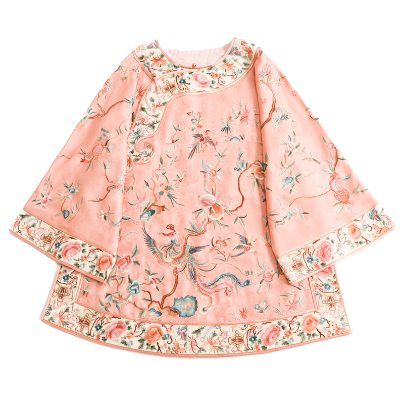 「百鸟献福」乐锦坊复古国风手工原创设计百搭刺绣国潮女装汉服上衣