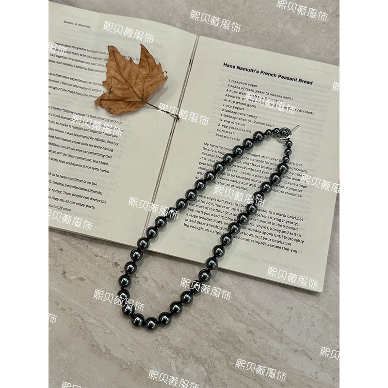 合金仿珍珠项链 熙贝薇3 新款锁骨链油亮百搭珠珠项链 G5910