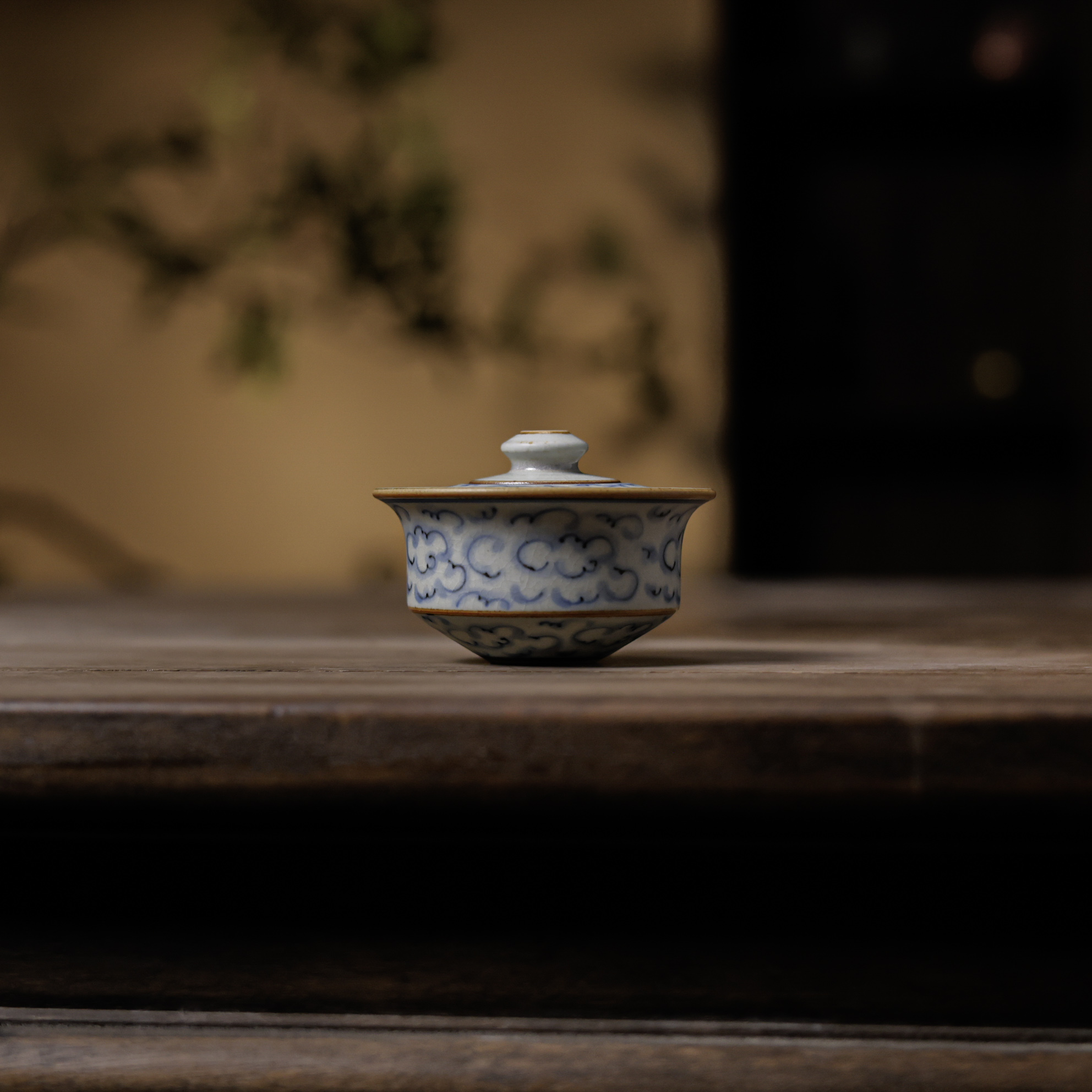 【小田甄陶】祥云-朴云堂-竹节盖碗-110ml（朴碗0244）