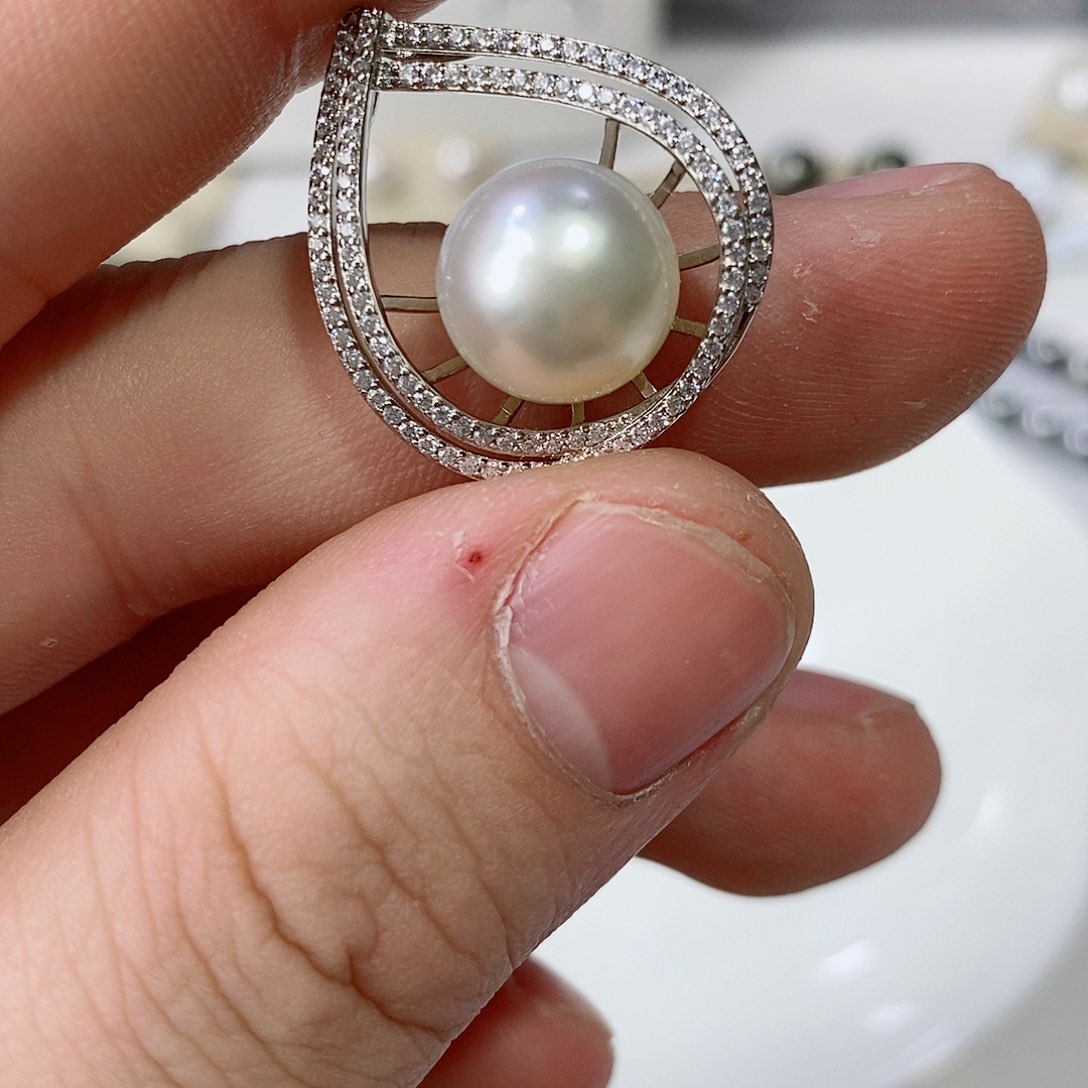 海水珍珠颈饰银S925镶嵌