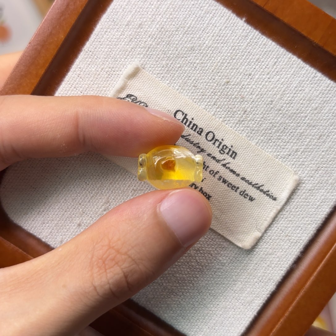 未镶嵌琥珀裸石糖果金瓷白金沙