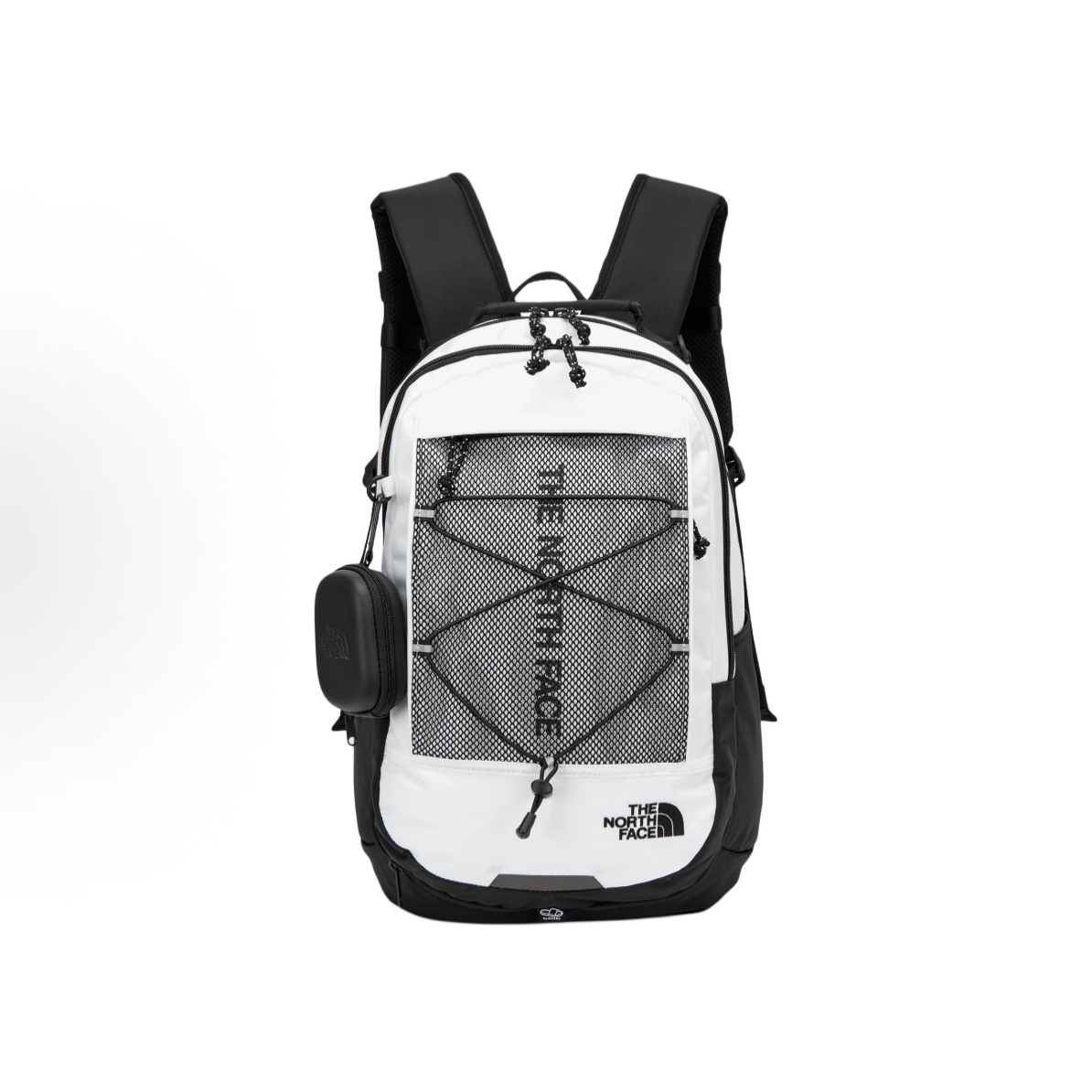 北面THE NORTH FACE21L 拉链开合双肩包户外包  尼龙白拼黑色
