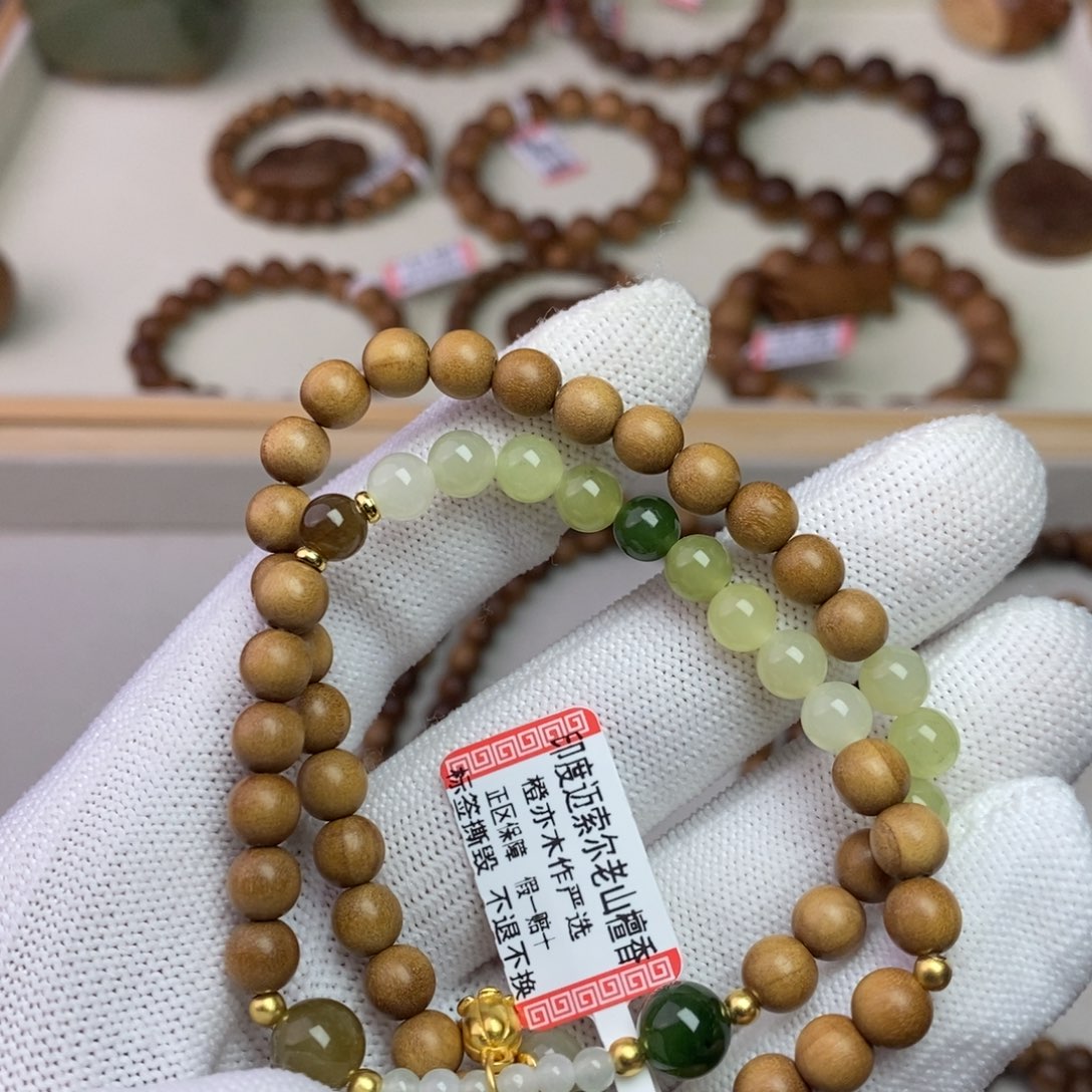 檀香木手串/手链印度迈索尔老山檀0.6*48双圈