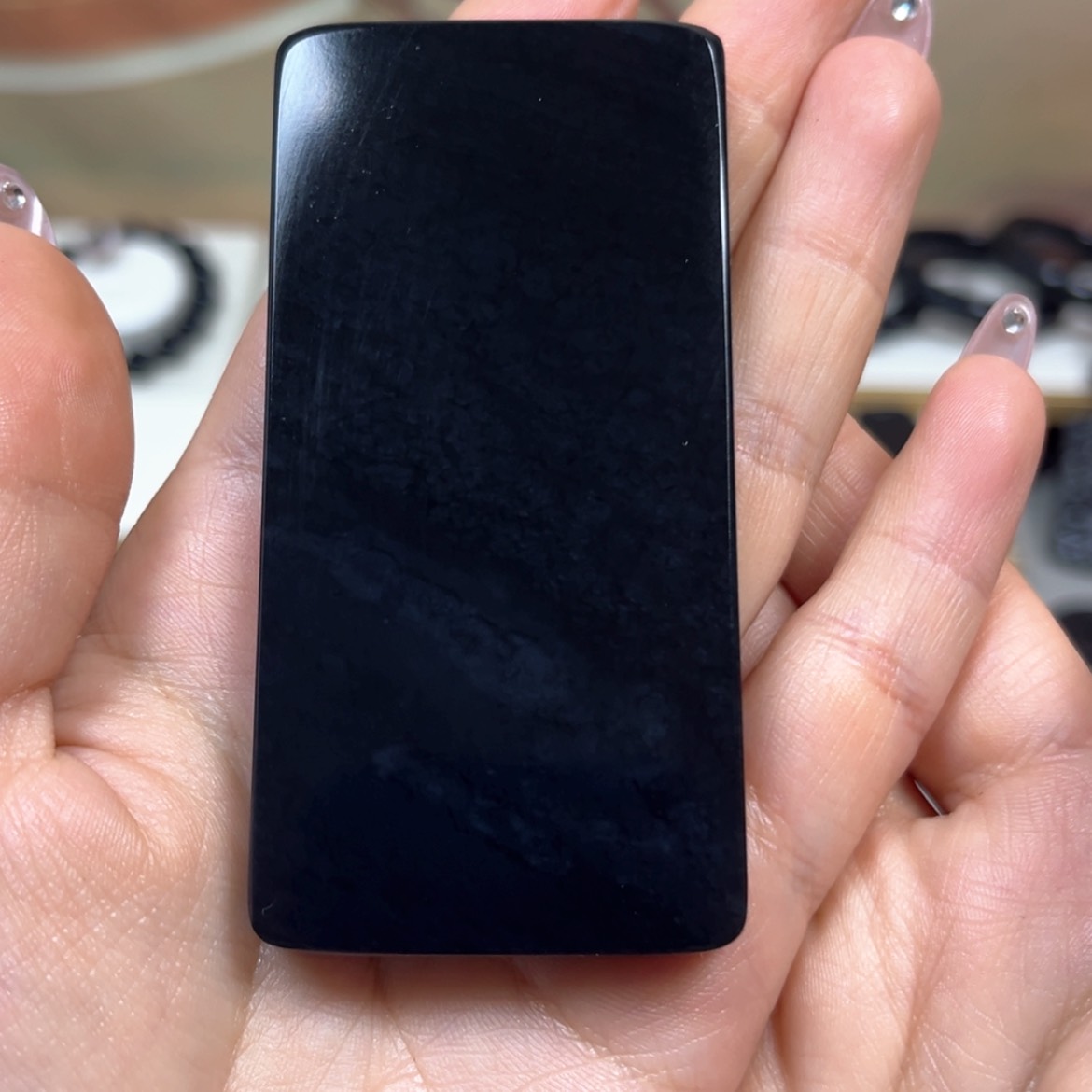 【闪购商品】和田玉（墨玉）48钢板羊脂89克左右未镶嵌