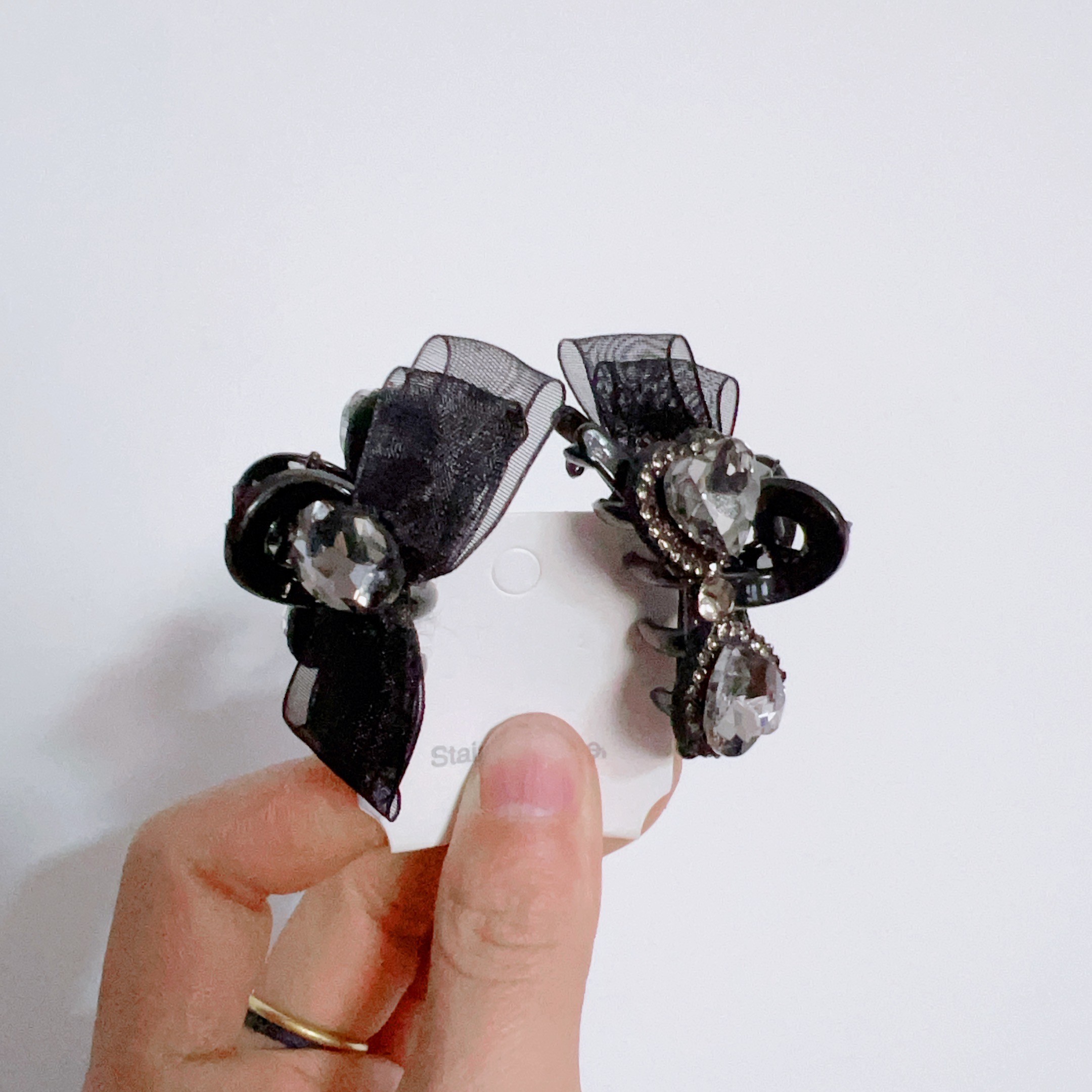 精灵耳高级感抓夹公主头蝴蝶结小抓夹新款头饰发卡发夹1915+1915