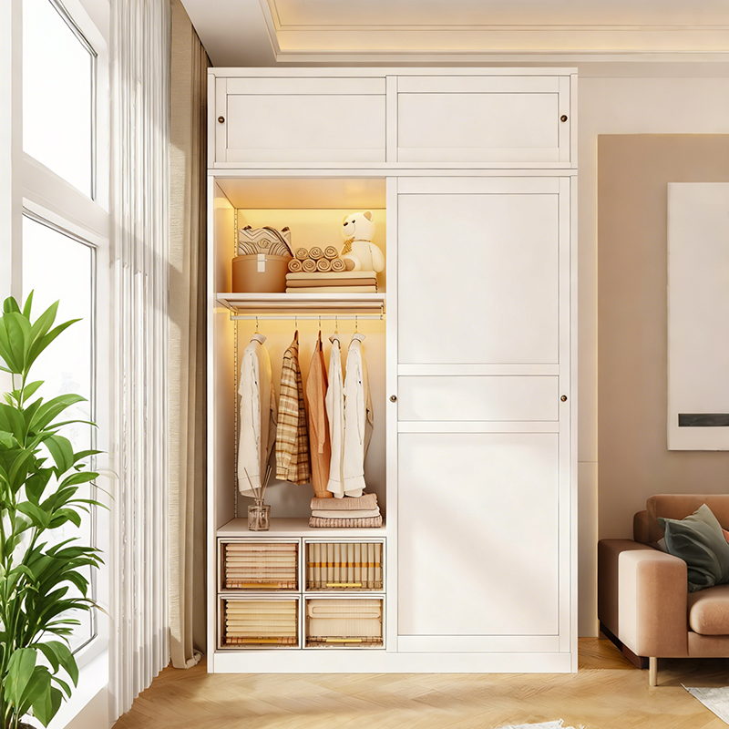 送货上门包安装简易推拉抽屉式衣柜多功能推拉门抽象图案置物轻奢