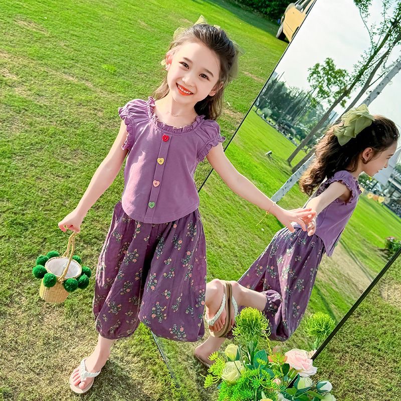 2025新款女童时尚套装夏季宝宝潮流百搭夏装小女孩洋气两件套