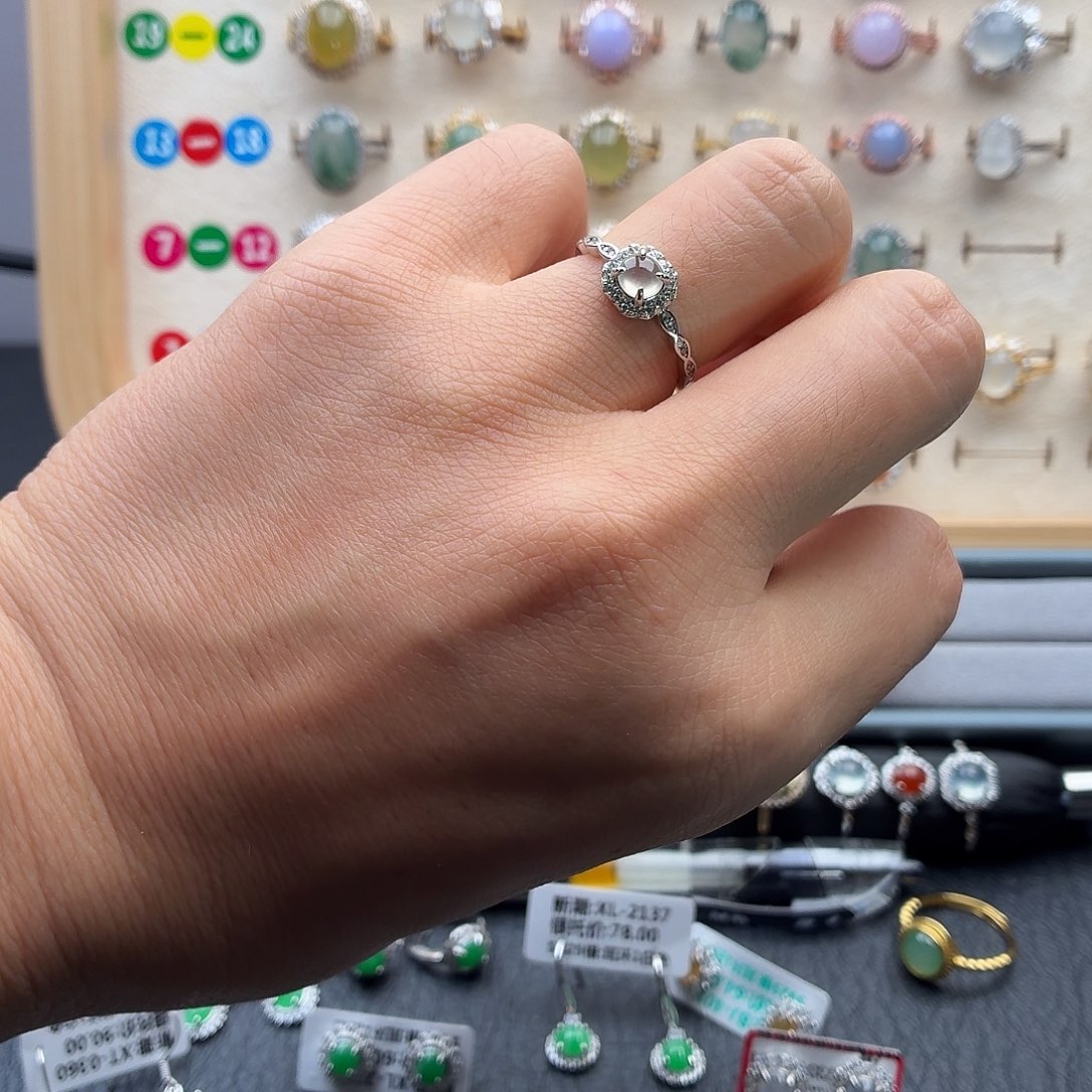 翡翠银S925镶嵌戒指