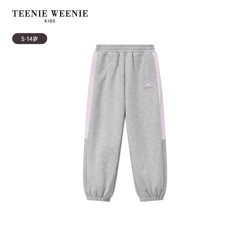 TeenieWeenieKids25年秋冬款女童休闲索罗娜加绒卫裤TKTM254T53A