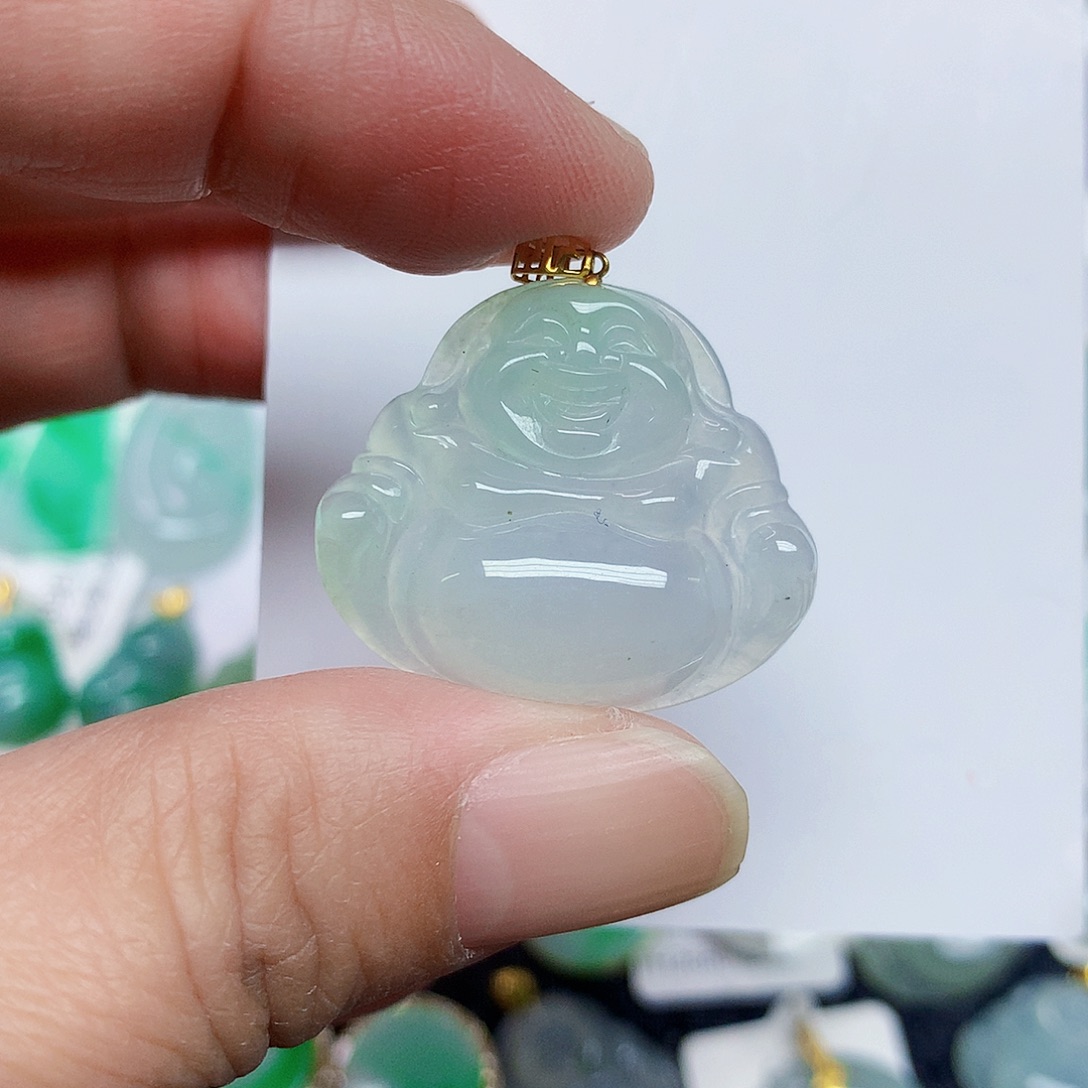 翡翠18K金镶嵌颈饰346786