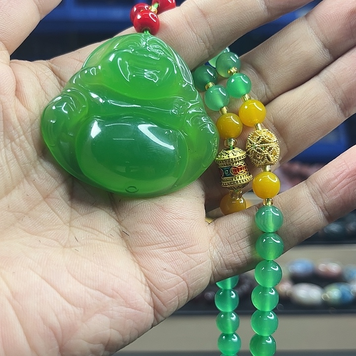玛瑙未镶嵌项链T40火灵草佛公