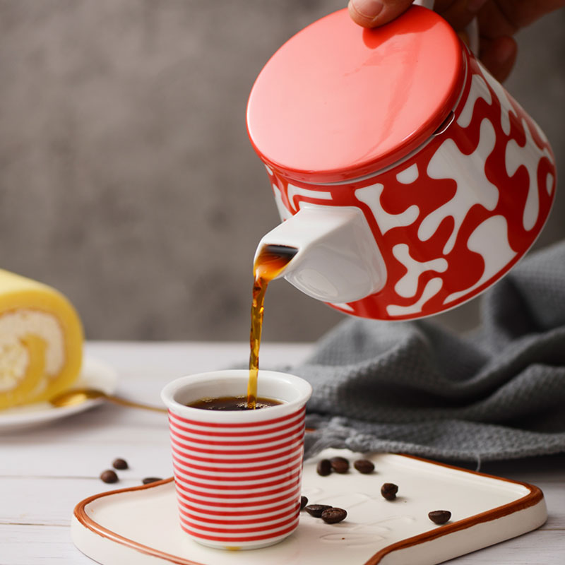 意大利sowden陶瓷咖啡壶泡茶壶家用大容量不锈钢滤网茶水分离茶具