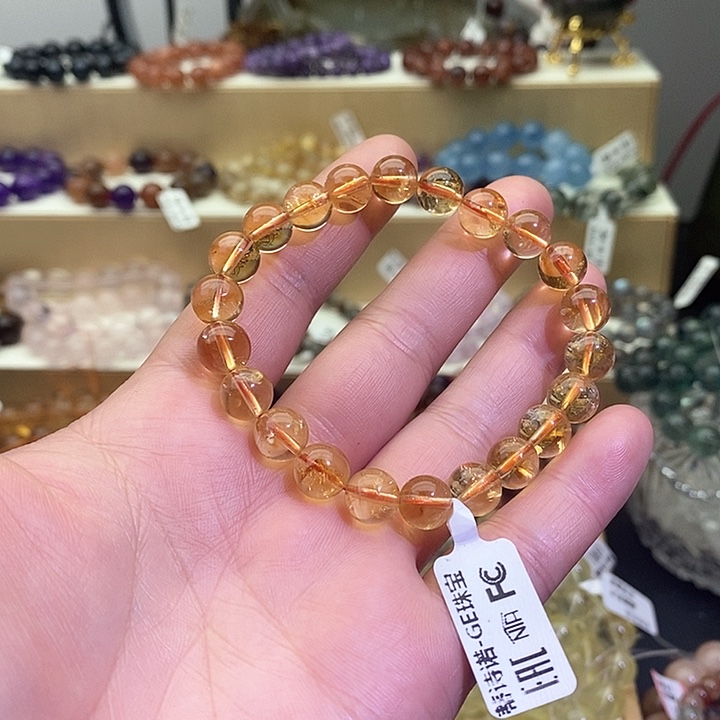 水晶手链未镶嵌黄水晶8+