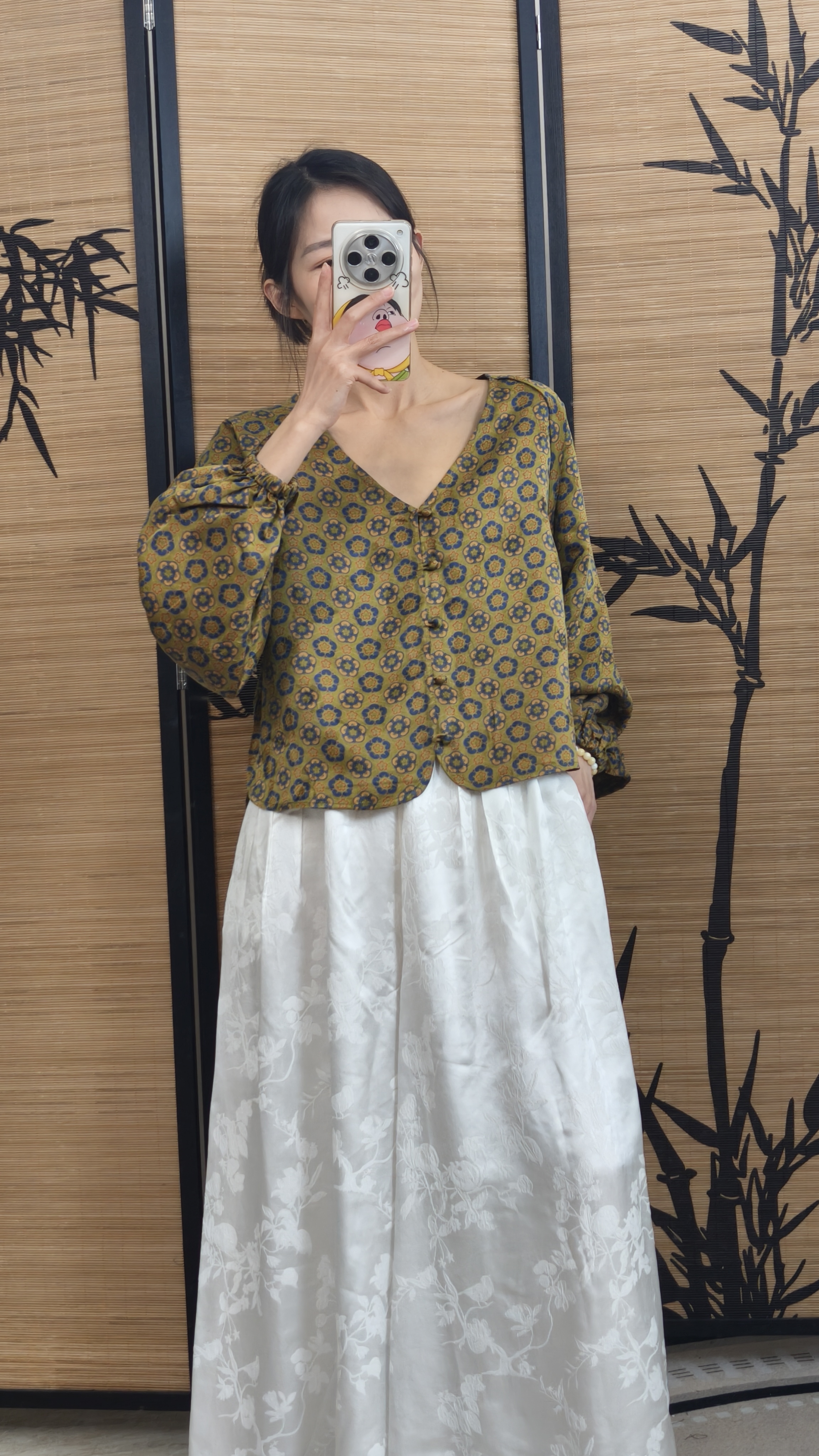 清仓福利不退换满分桑蚕丝香云纱灯笼袖娃娃衫