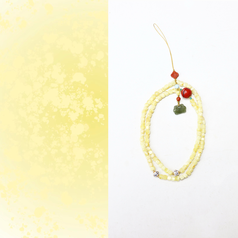 原创设计款天然琥珀蜜蜡多圈方糖女款手机链5mm