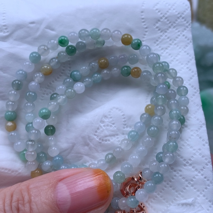 定制翡翠未镶嵌挂件多宝挂链