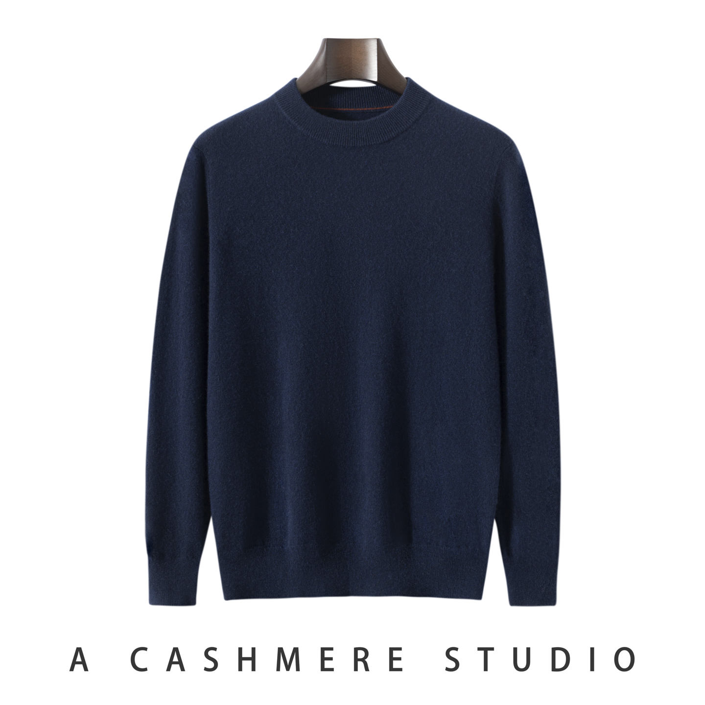 【特惠上新】男士纯山羊绒12针圆领纯色平面加厚针织长袖套衫