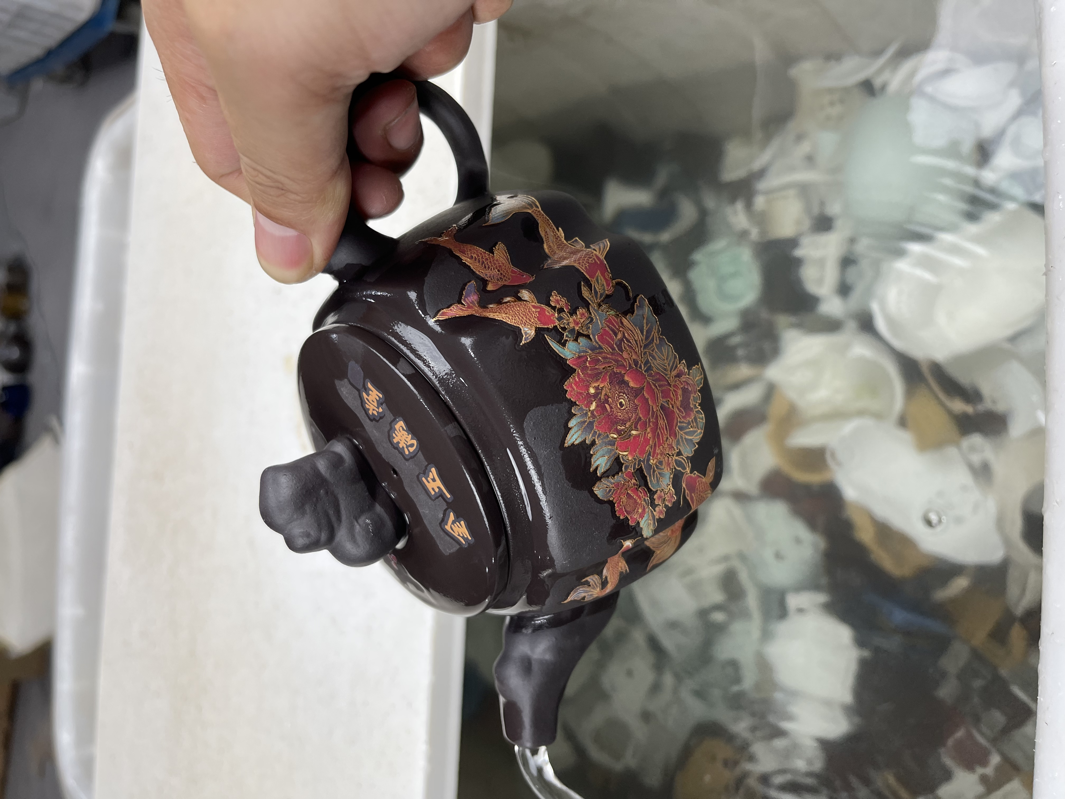 【闪购商品】金玉满堂深井老紫泥四方壶J