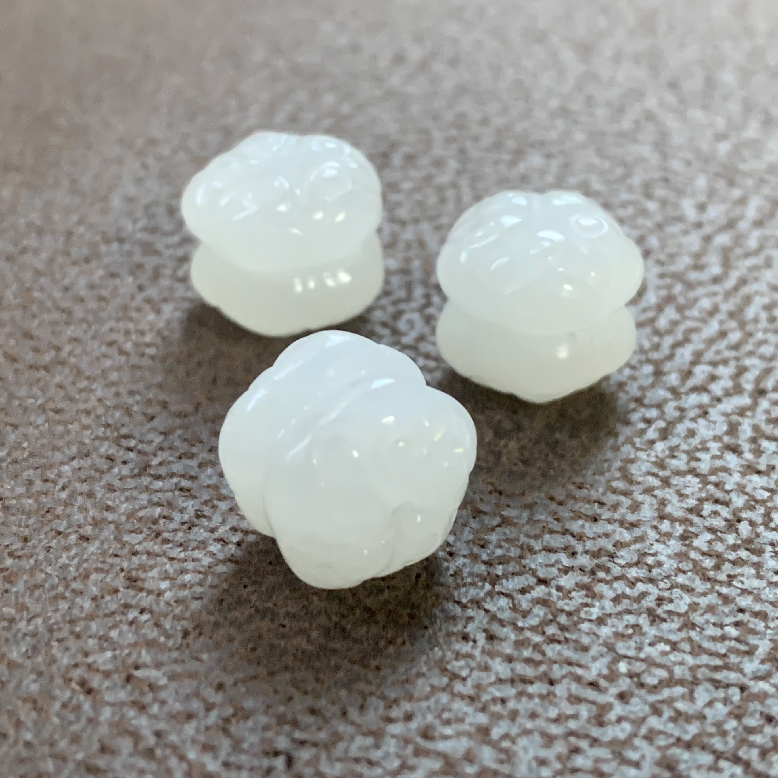 [玉结缘甄选]天然和田玉散珠并蒂莲白玉莲花珠玉多样性发一