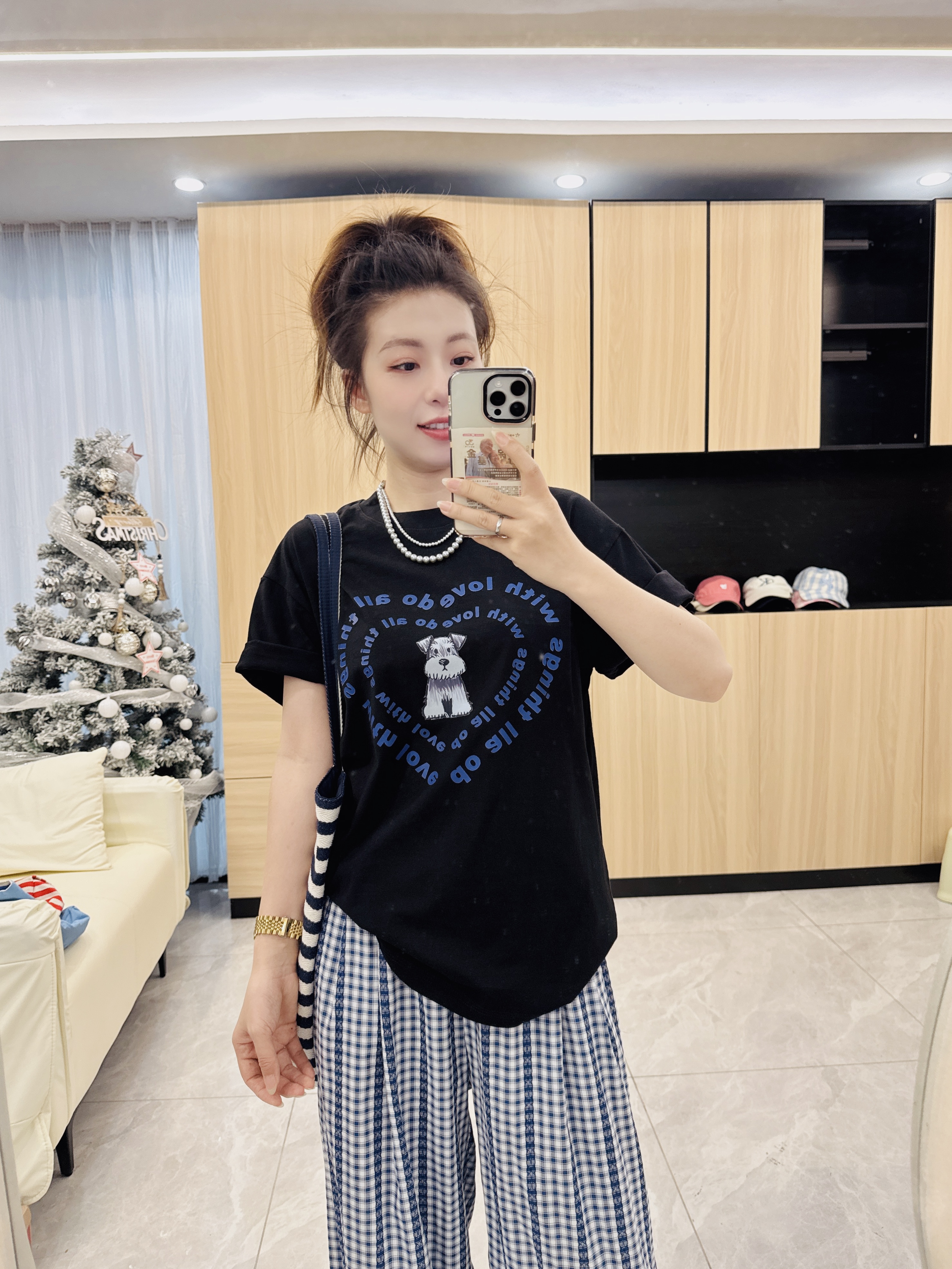 【double爱心】十三行夏东大门ins百搭减龄宽松显瘦韩系印花短袖T恤