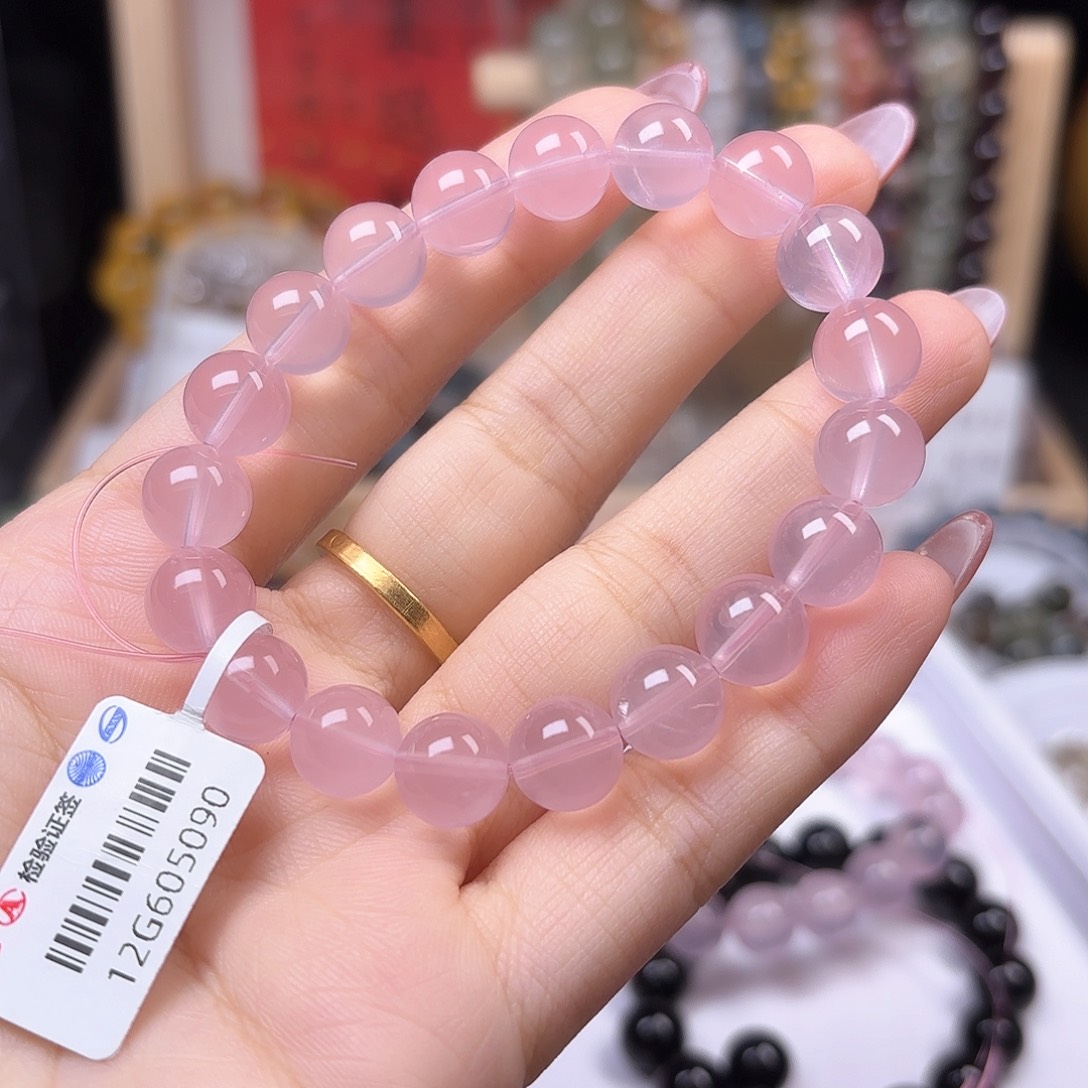 水晶手链未镶嵌粉晶10