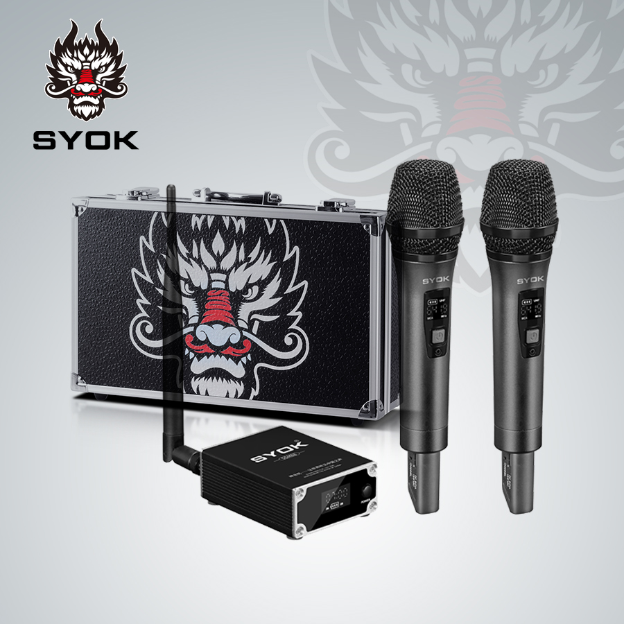 SYOK原装动圈麦双麦专业一拖二k歌录音演出舞台无线手持通用唱歌