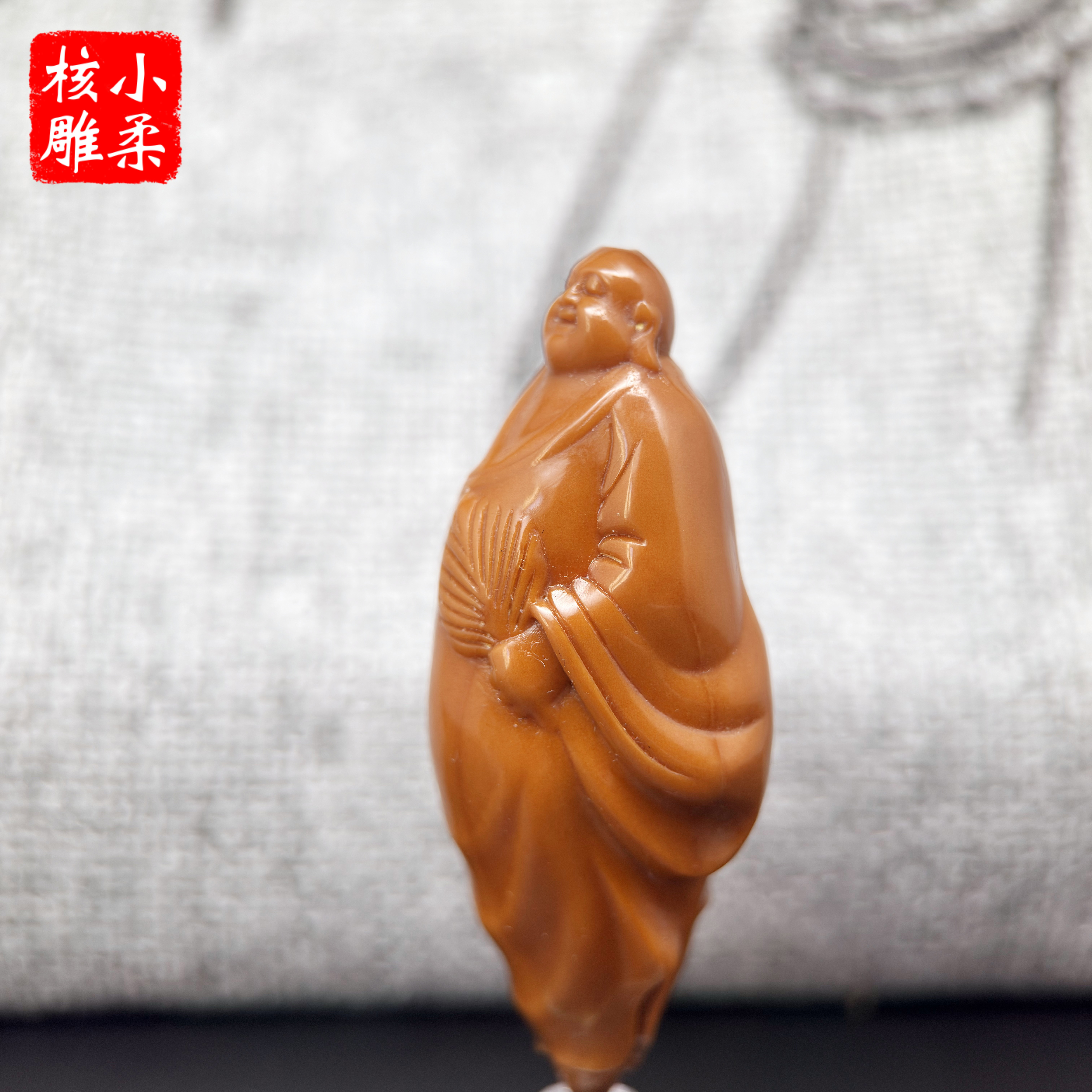 橄榄核雕刻大肚弥勒佛单籽手把件挂件配饰文玩单粒摆件暖阳弥勒