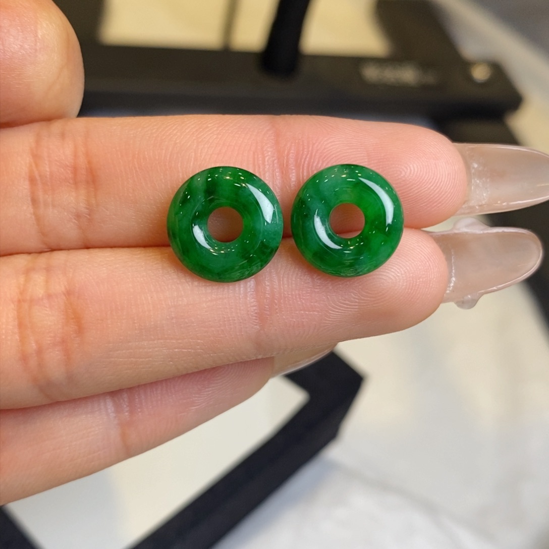 翡翠耳饰未镶嵌裸石甜甜圈