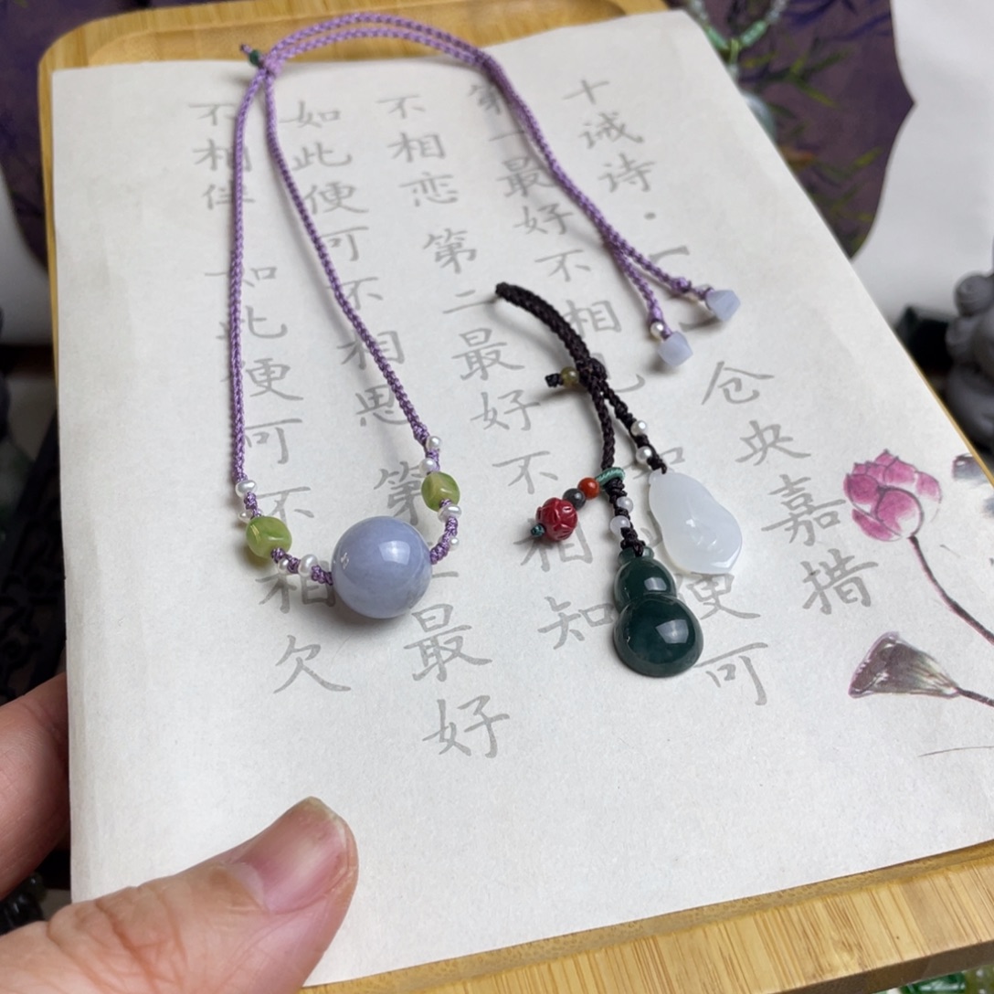 小****翡翠未镶嵌挂件设计款项链包挂定制链接