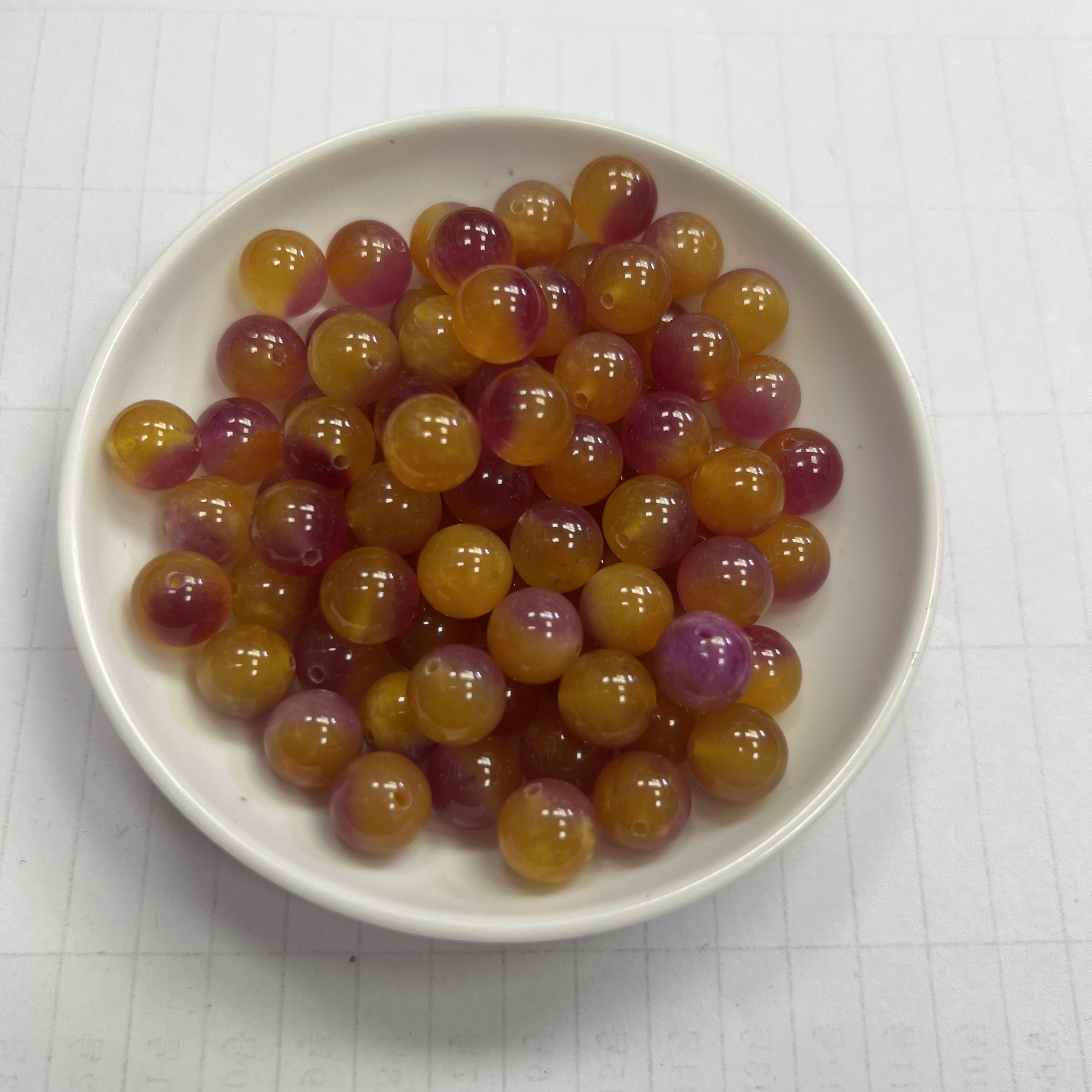 天然珠宝玉石 盐源紫飘花Y2061  8mm 30颗 （赠弹力线）