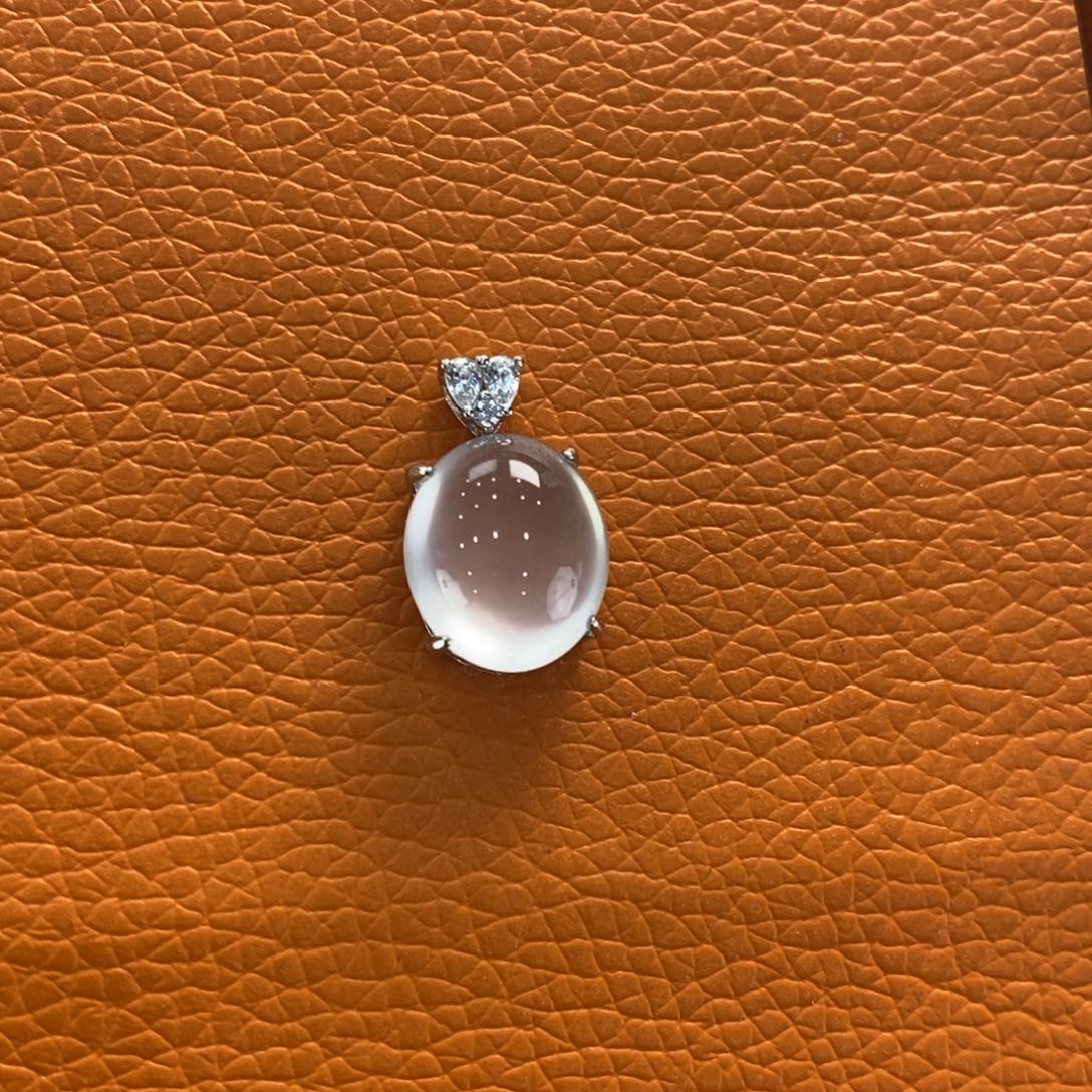 石英质玉吊坠(赠链)银S925镶嵌