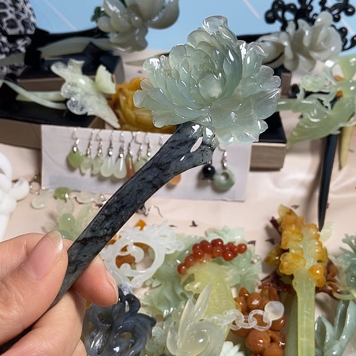 岫玉未镶嵌发簪梦****