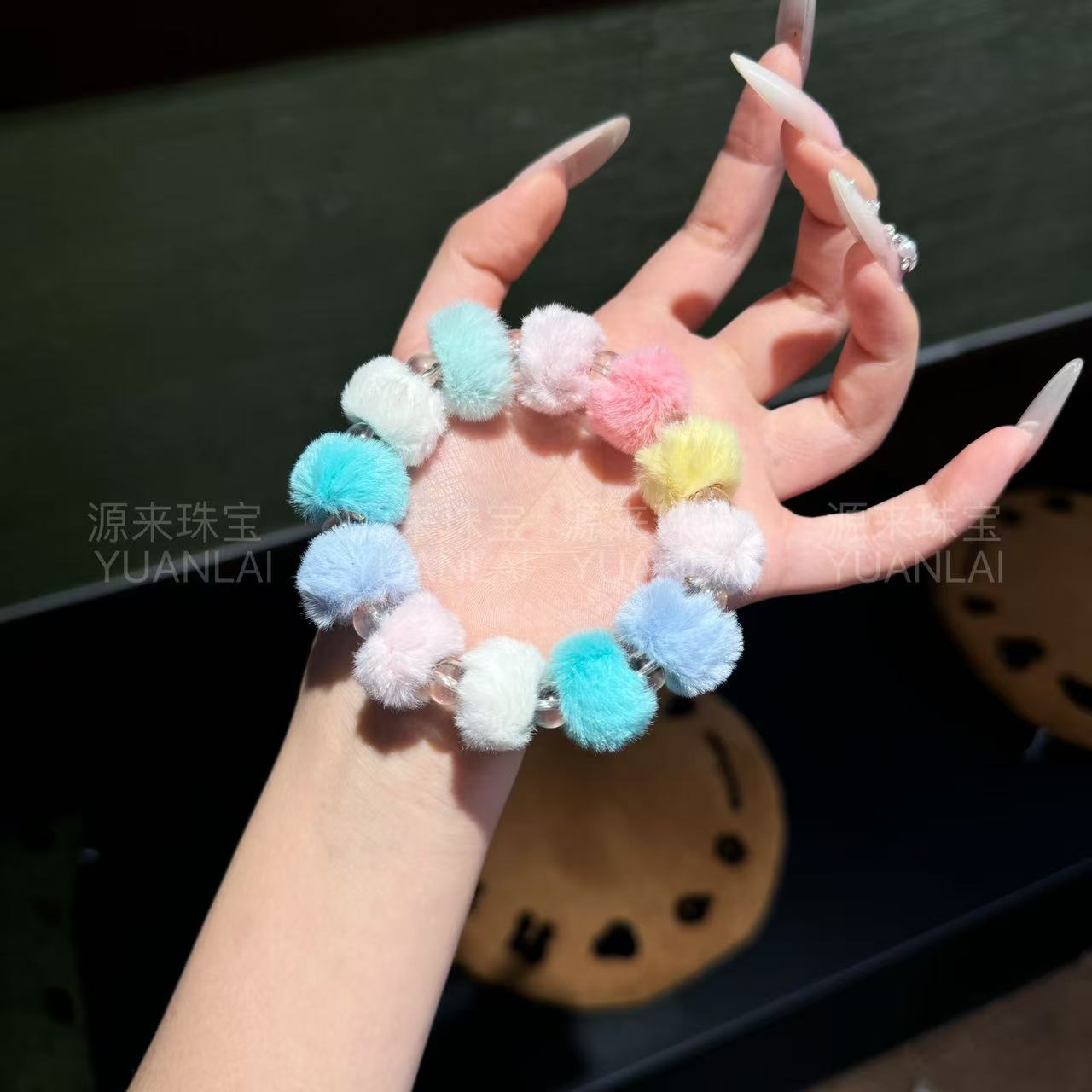 F*奶糖碎碎冰*白水晶手串