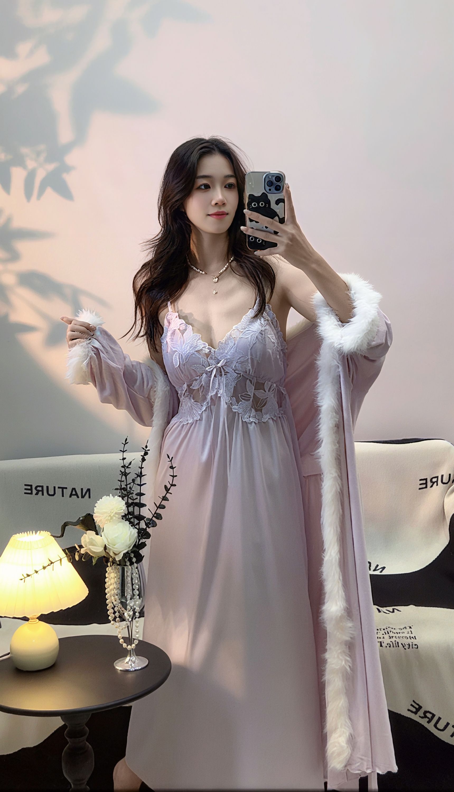 『紫绒轻梦』秋冬法式加绒睡袍吊带性感纯欲高级新款成熟贵妇高级感