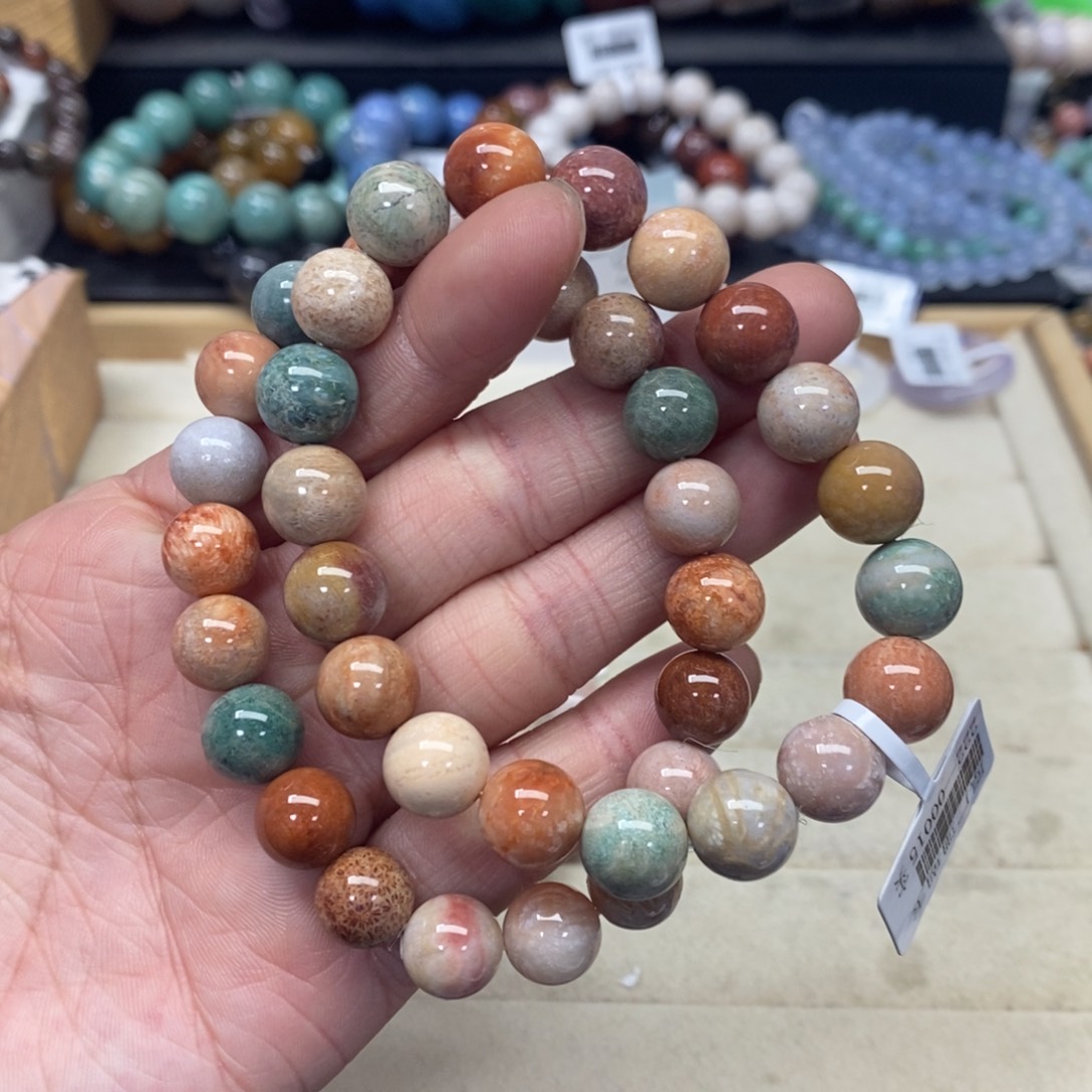 硅化珊瑚（珊瑚玉）手链未镶嵌253