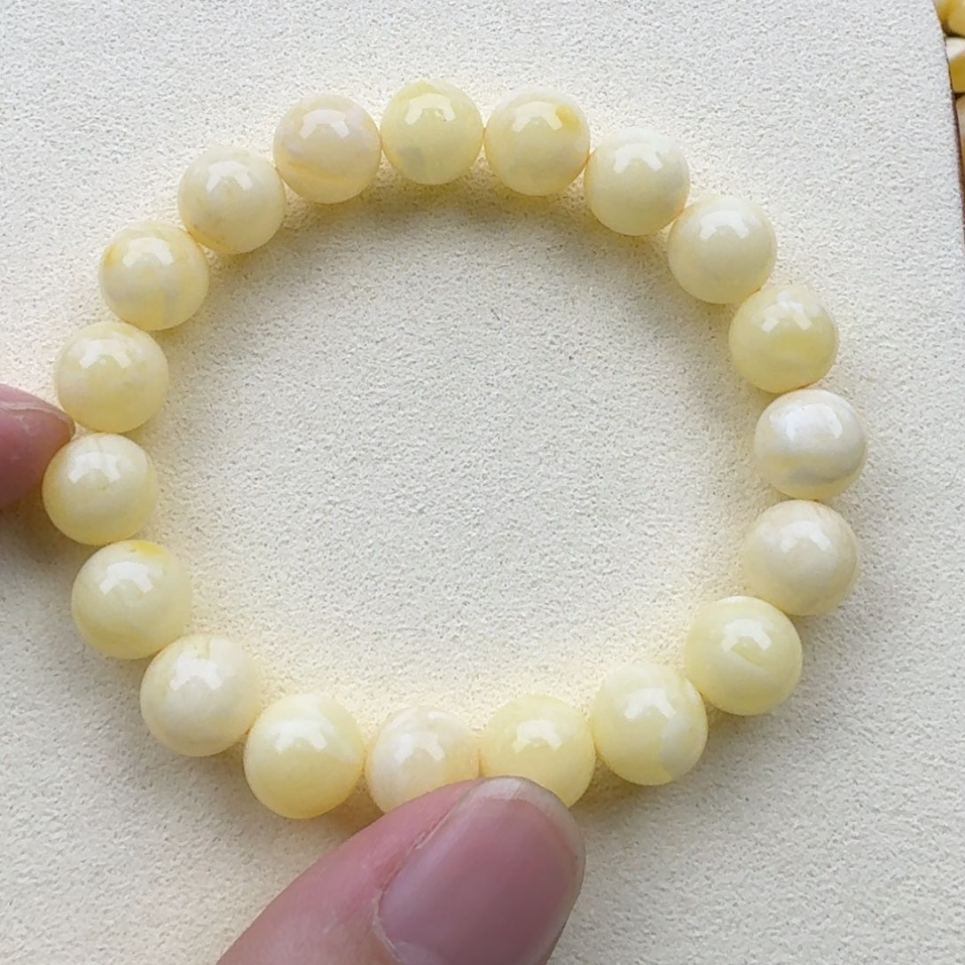 琥珀手链未镶嵌多****饭蜜蜡手串